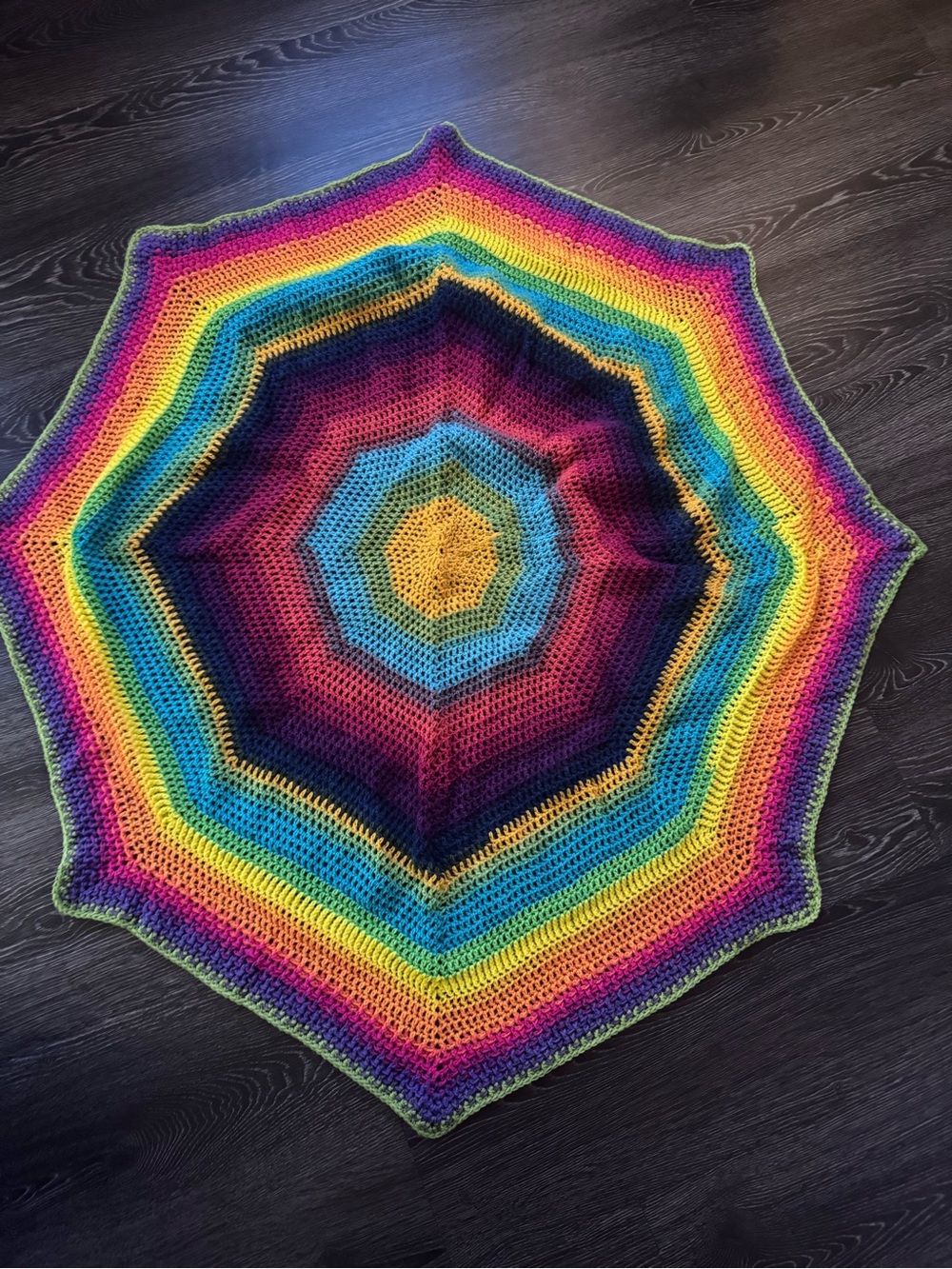 Handmade Rainbow Crochet Afghan